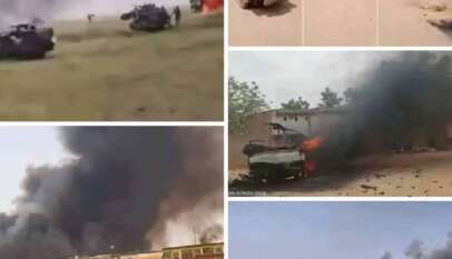 نسور الجو يسحقون متحركا لمليشيا الجنجويد قرب “أم كريدم” نسور الجو يسحقون متحركا لمليشيا الجنجويد قرب “أم كريدم”