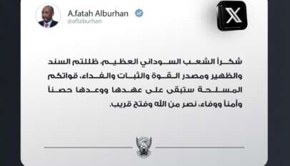 البرهان مغردا شاكرا الشعب السوداني البرهان مغردا شاكرا الشعب السوداني