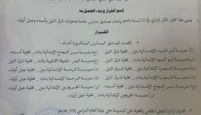 الغاء تصاديق (11) مدرسة في الخرطوم لهذا السبب