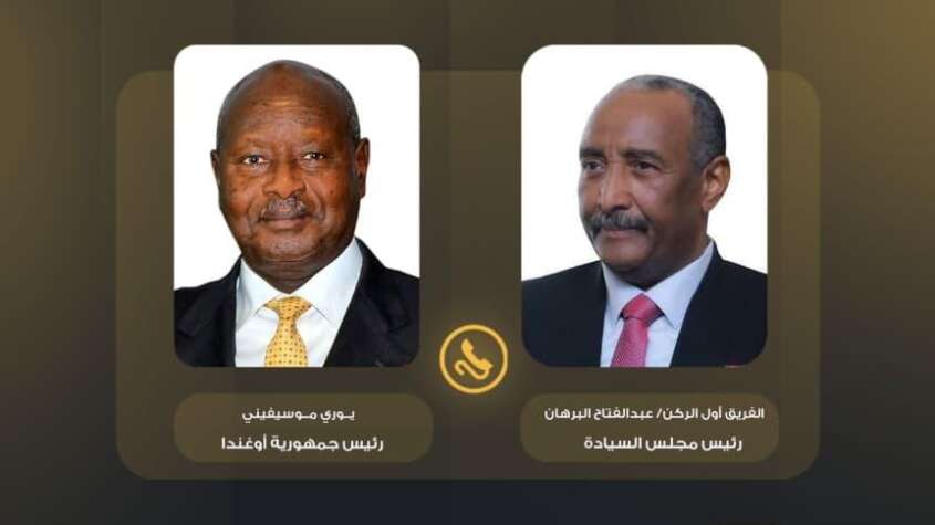 الرئيس البرهان يهنئ الرئيس موسفيني بمناسبة فوزه في الانتخابات الرئاسية