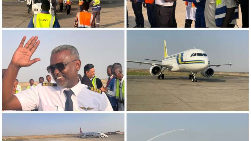 عودة طائرة سودانير الى أرض الوطن